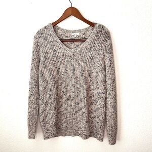Tyler Böe Speckled Knit V-Neck Sweater | XL | 100% Cotton